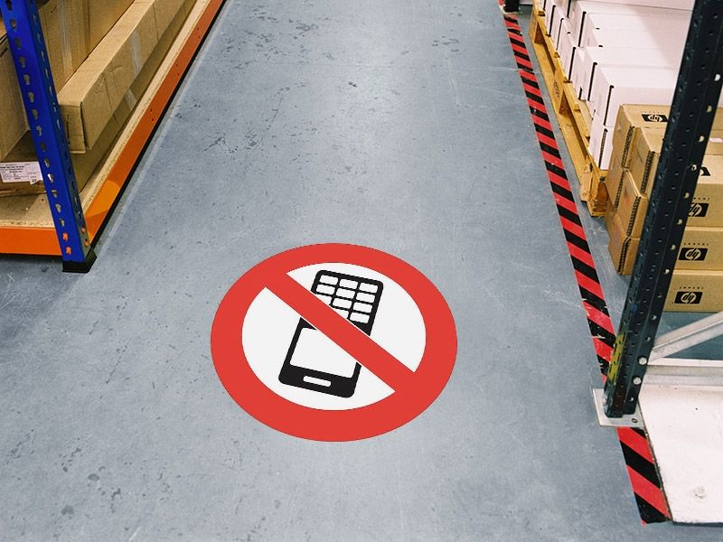 No Mobile Phones Floor Symbol Marker