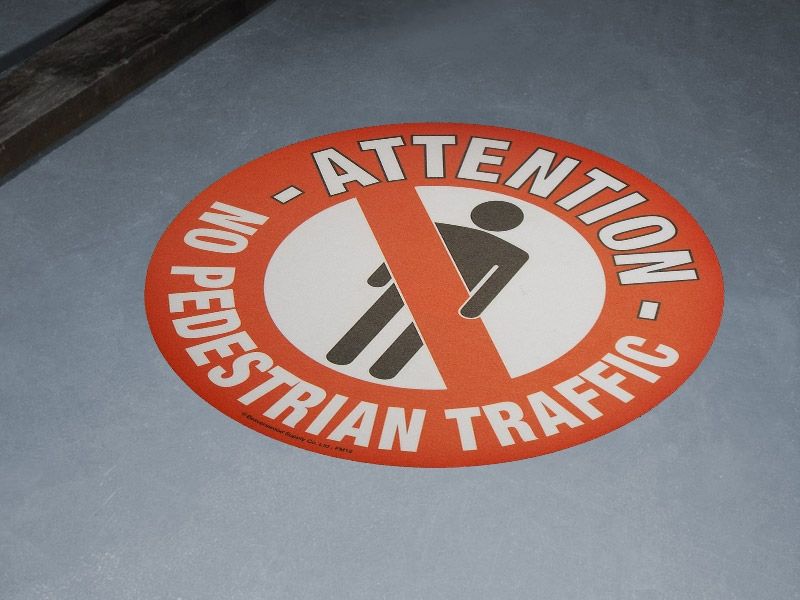 No Pedestrian Traffic Floor Symbol Marker