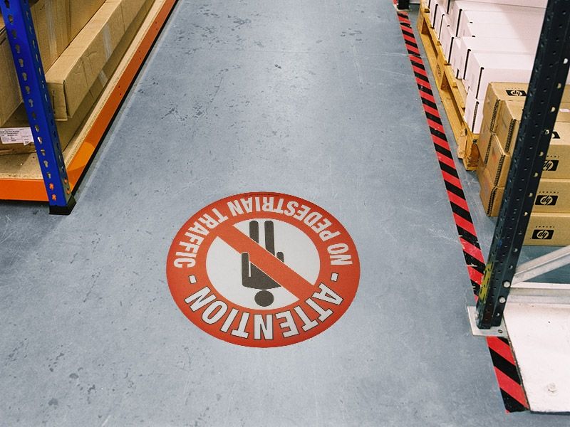 No Pedestrian Traffic Floor Symbol Marker