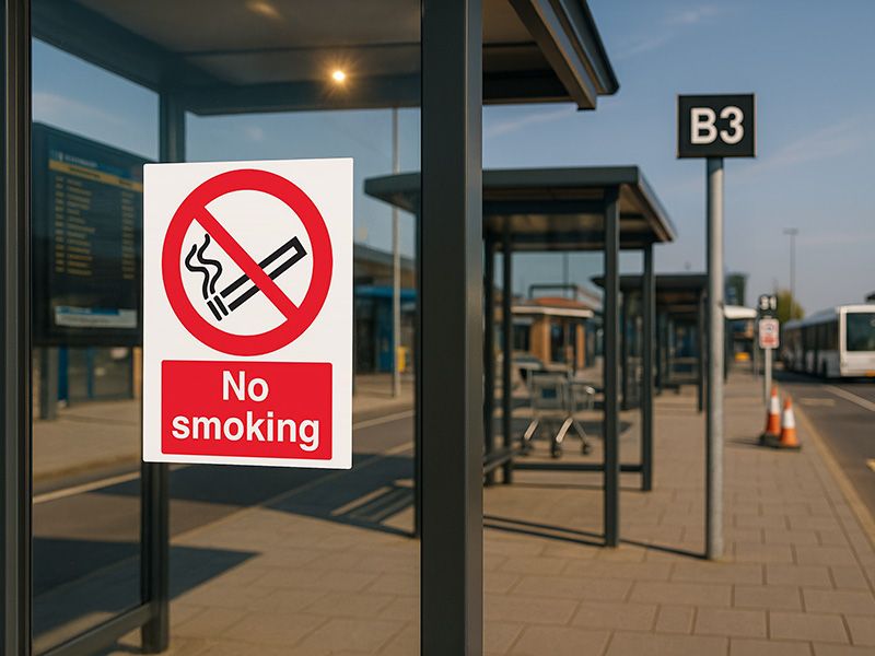 "No Smoking, It Is Against The Law" Prohibition Sign