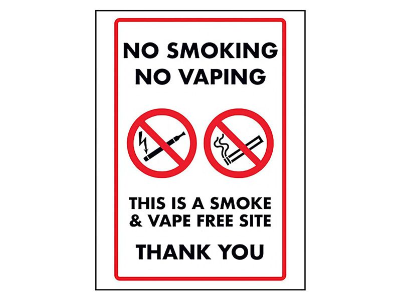 "No Smoking, No Vaping" Prohibition Sign