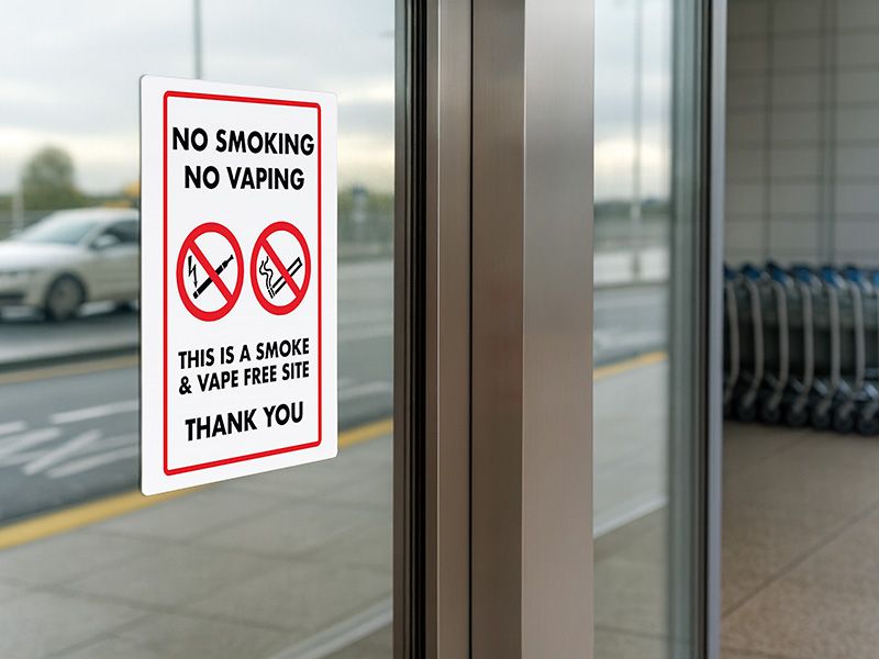"No Smoking, No Vaping" Prohibition Sign