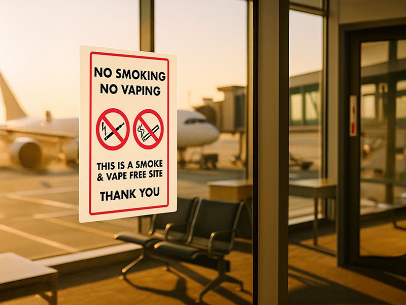 "No Smoking, No Vaping" Prohibition Sign