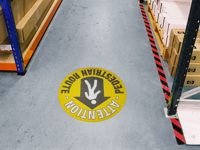 Pedestrian Route Floor Symbol Marker