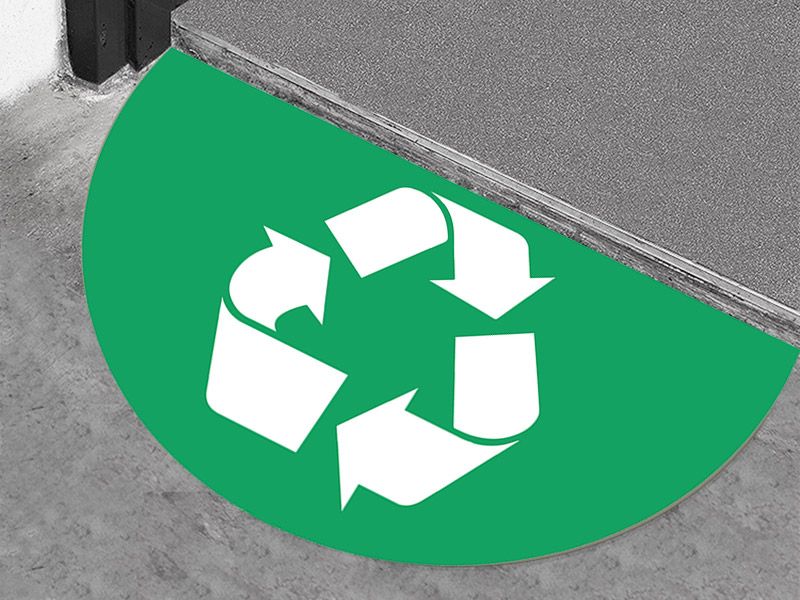 Recycling Symbol Floor Graphic Marker