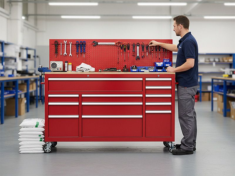 Rolling Workbench with Pegboard