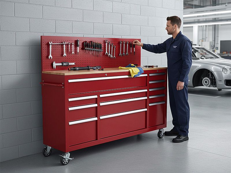 Rolling Workbench with Pegboard