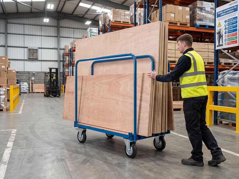 Sheet Material Trolley - Upright Support Bars - 500kg Maximum Load