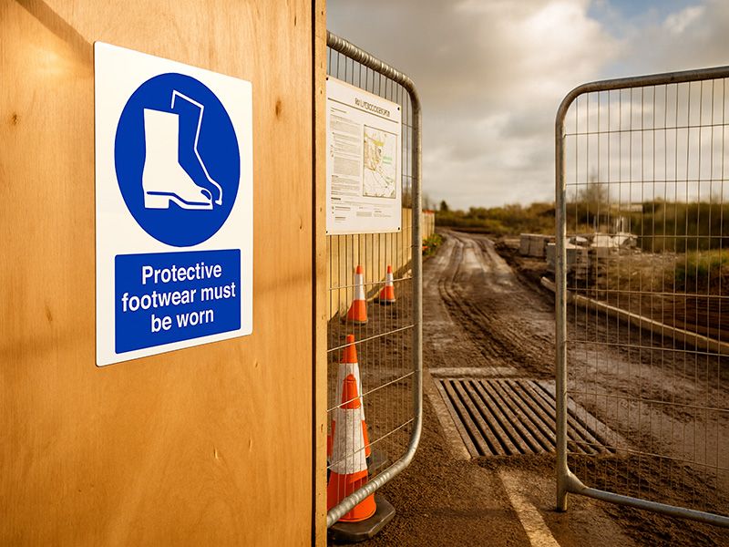 "Wear Boots" Mandatory Site Safety Sign