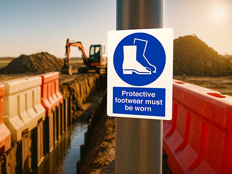 "Wear Boots" Mandatory Site Safety Sign