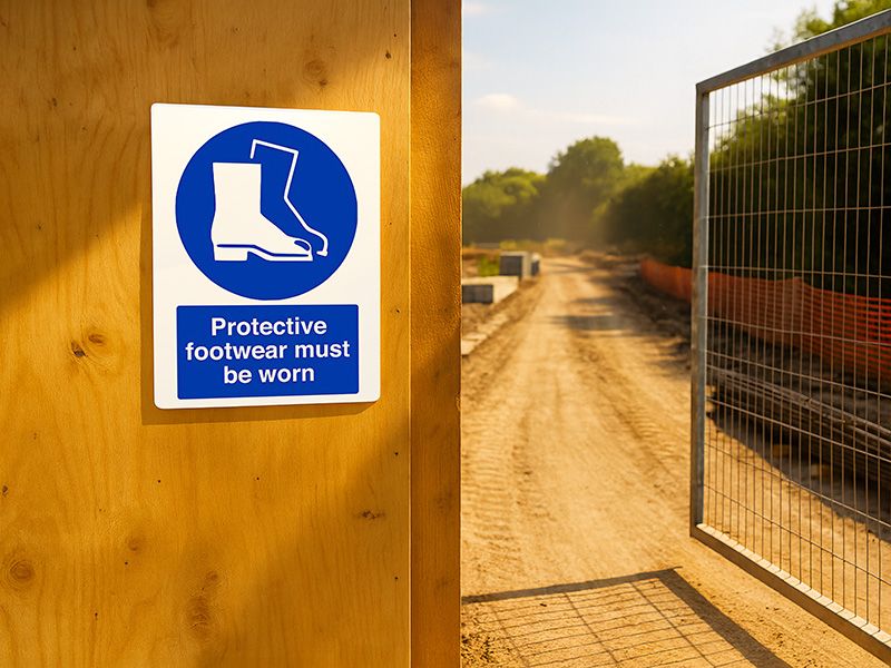 "Wear Boots" Mandatory Site Safety Sign