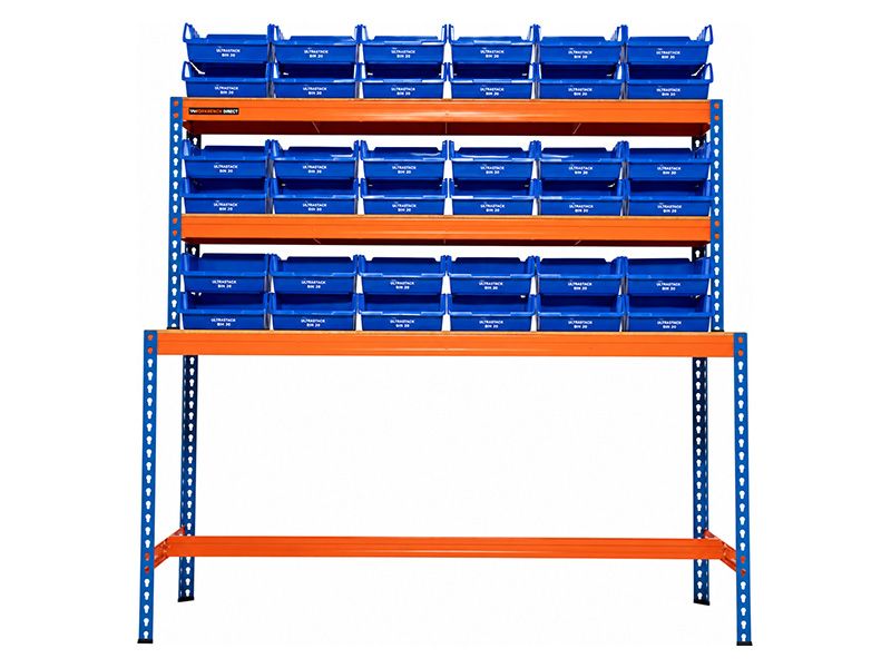 Workbench with Storage Bins