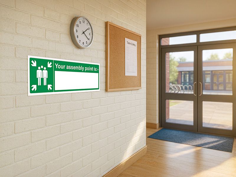 "Your Fire Assembly Point Is" Fire Exit Sign
