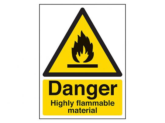 "Danger Highly Flammable" Warning Safety Sign