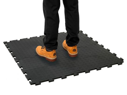 Dotted Interlocking Floor Tile - Black Vinyl - Up to 1 Tonne UDL