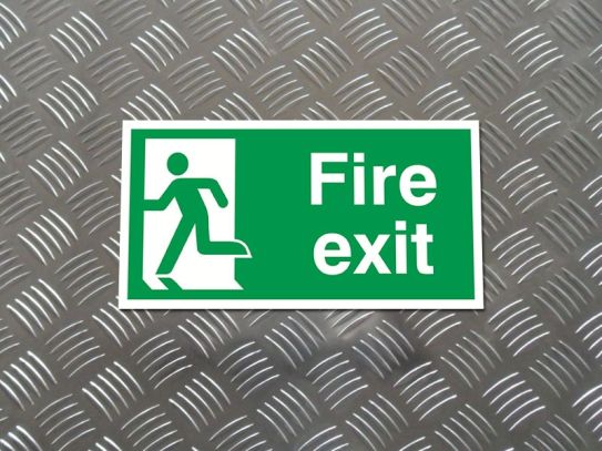 "Fire Exit Man Left" Fire Exit Direction Sign