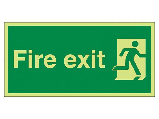 "Fire Exit" Glow in the Dark Safety Sign
