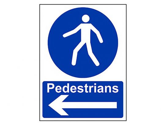 "Pedestrians Keep Left" Mandatory Site Safety Sign