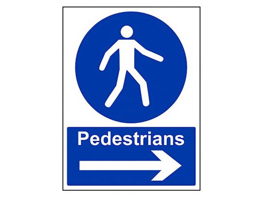 "Pedestrians Keep Right" Mandatory Site Safety Sign