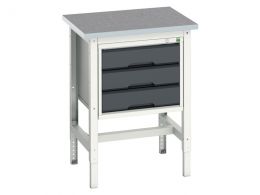 Adjustable Height Workbench with Drawers
