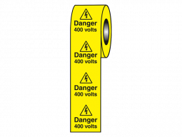 "Danger 400 Volts" Labels on a Roll