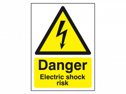 "Danger Electric Shock Risk" Warning Safety Sign