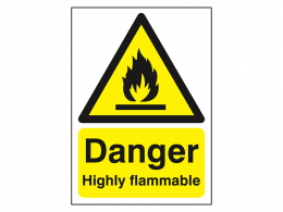 "Danger Highly Flammable" Warning Safety Sign