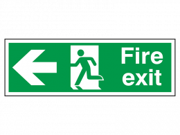 "Fire Exit Arrow Left" Fire Exit Direction Sign
