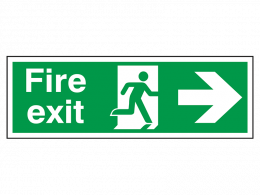 "Fire Exit Arrow Right" Fire Exit Direction Sign