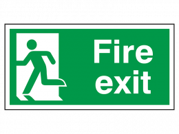"Fire Exit Man Left" Fire Exit Direction Sign