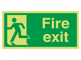 "Fire Exit Man Left" Glow in the Dark Safety Sign