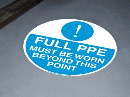 Full PPE Must Be Worn Floor Symbol Marker