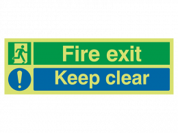 "Fire Exit" Glow in the Dark Safety Sign