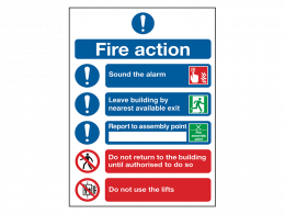 "Fire Action Notice" Mandatory Site Safety Sign