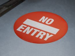 No Entry Floor Symbol Marker