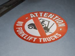 No Forklift Trucks Floor Symbol Marker