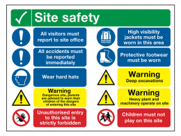 "Report-to Site Office" Construction Site Safety Board