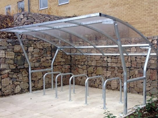 Stratford Cycle Shelter | Galvanised Roof With Cycle Stands main image 1