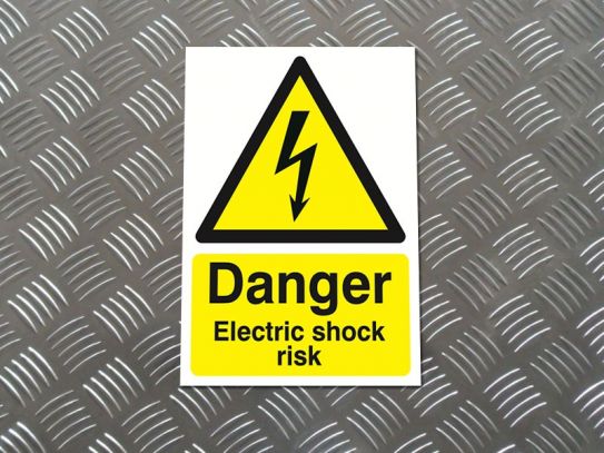 "Danger Electric Shock Risk" Warning Safety Sign