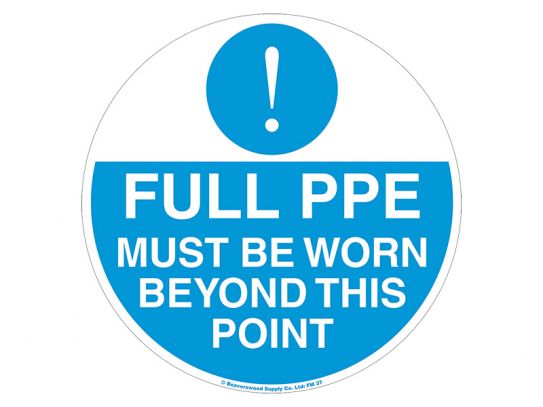 Full PPE Must Be Worn Floor Symbol Marker
