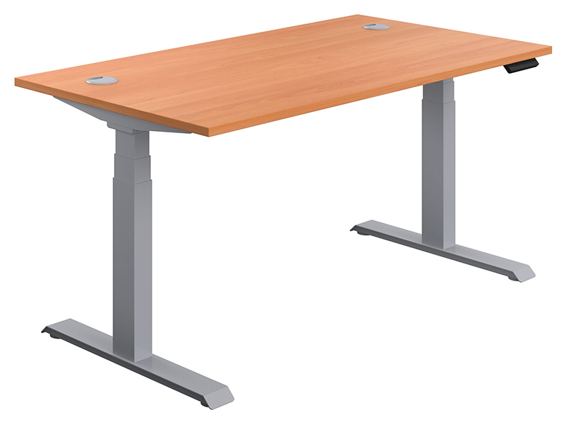 Adjustable Standing Desk (630-1290H x 1400W x 800L, Beech / Silver)