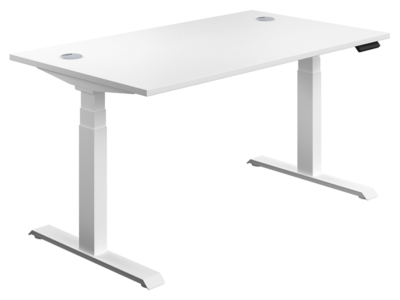 Adjustable Standing Desk (630-1290H x 1400W x 800L, White / White)