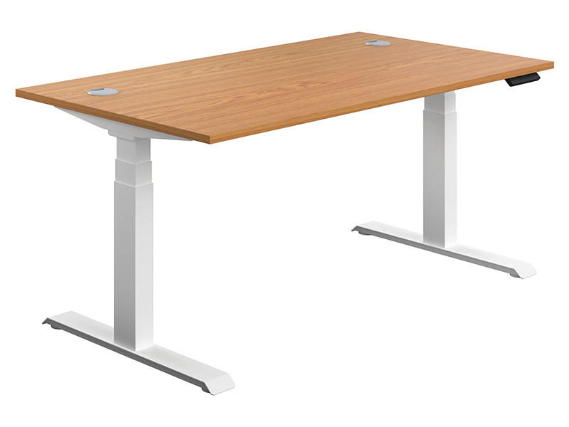 Adjustable Standing Desk (630-1290H x 1600W x 800L, Nova Oak / White)