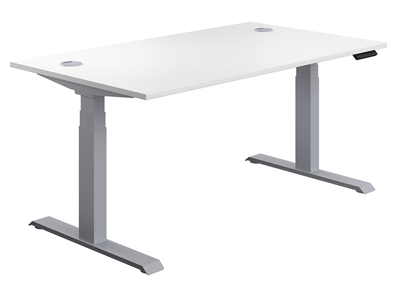 Adjustable Standing Desk (630-1290H x 1600W x 800L, White / Silver)