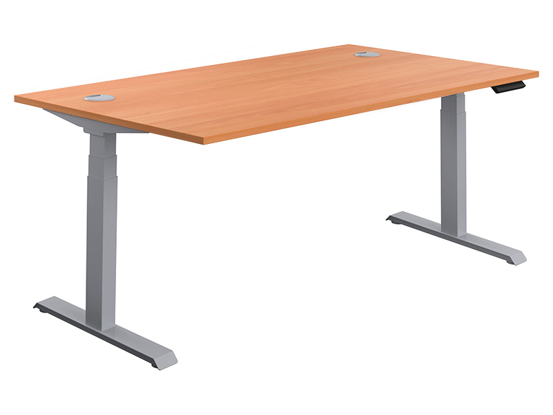 Adjustable Standing Desk (630-1290H x 1800W x 800L, Beech / Silver)
