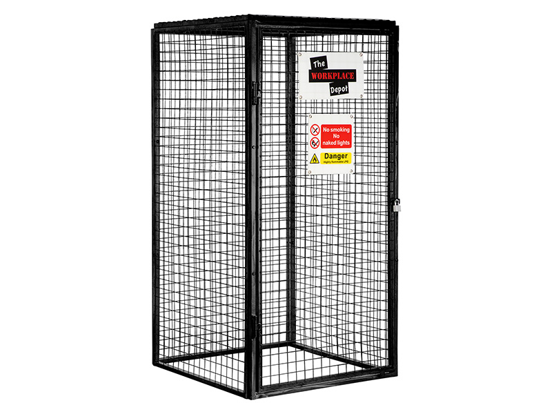 Gas Bottle Mesh Cage (1830H x 900W x 950D, Black Powder Paint)