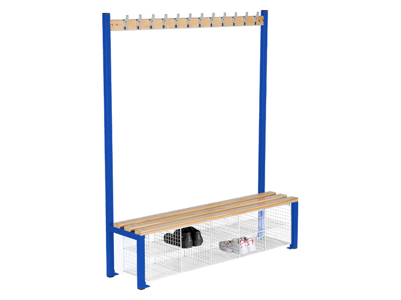 Single Sided Cloakroom Bench (1200, Blue)