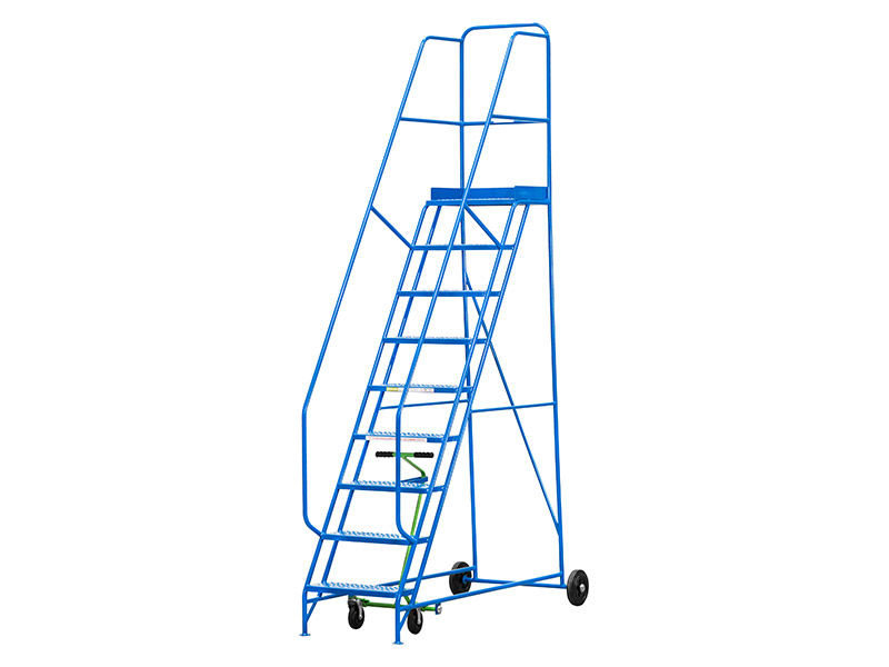 Rolling Warehouse Stairs (2250mm 9 Tread, Blue)