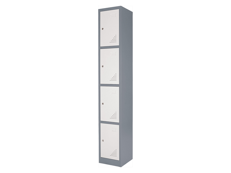 Single Metal Locker (4 Door, Grey)