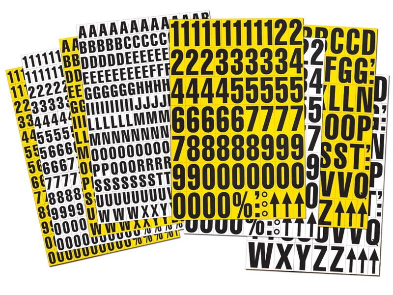 Magnetic Numbers & Letters (Letters, 192 x 23mm, Black on White)